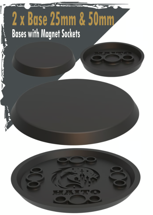 Zestaw podstawek 25 mm z gniazdami na magnesy – idealne do modeli i figurek. Stabilne, estetyczne, kompatybilne z systemami magnetycznymi. Doskonałe do gier bitewnych i kolekcji. Podstawki dnd premium.