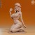 Monochromatyczna wersja figurki Plumber Girl Red w skali 160 mm, ukazująca detale rzeźby i tekstury. Doskonała do prezentacji jakości druku 3D i modelowania postaci.