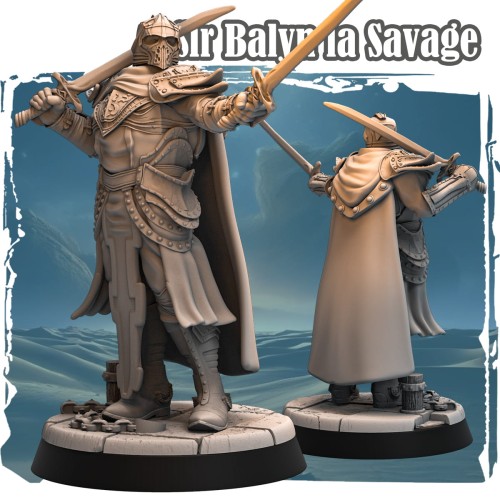 Figurka Sir Balyn la Savage z serii Avalon Forces przedstawia rycerza w ozdobnej zbroi z dwoma mieczami. Dynamiczna poza, detale pancerza i sceniczne elementy podstawy idealnie wpisują się w klimat gier bitewnych, RPG i kolekcji fantasy.