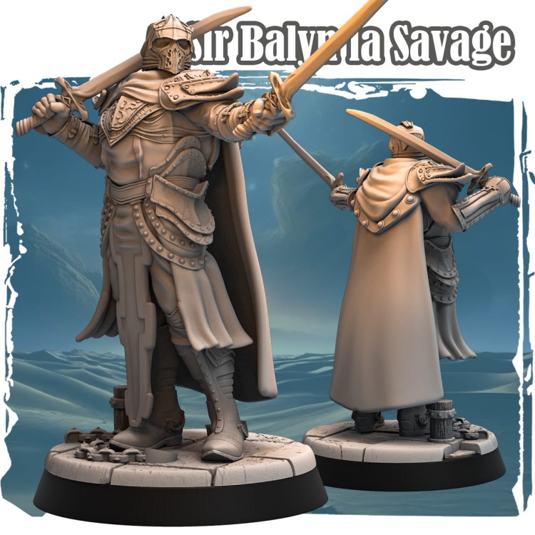 Figurka Sir Balyn la Savage z serii Avalon Forces przedstawia rycerza w ozdobnej zbroi z dwoma mieczami. Dynamiczna poza, detale pancerza i sceniczne elementy podstawy idealnie wpisują się w klimat gier bitewnych, RPG i kolekcji fantasy.