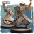 Merlin w wersji z kapeluszem i długą brodą, trzymający księgę i laskę. Figurka fantasy z ornamentalnymi szatami i kamienną podstawą, doskonała do dioram, sesji RPG i ekspozycji kolekcjonerskiej.