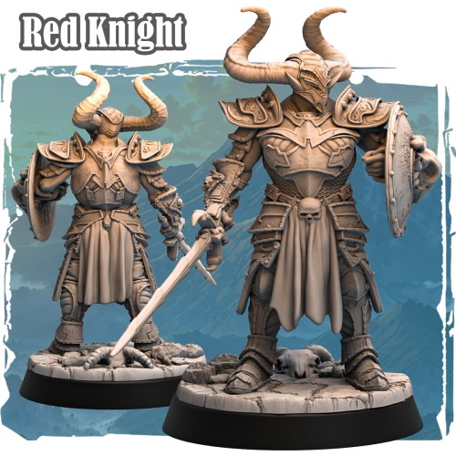 Figurka Red Knight z serii Avalon Forces II przedstawia rycerza w ciężkiej zbroi z czaszkowymi motywami, mieczem i tarczą. Gotycka estetyka, dynamiczna poza i epicki klimat idealne do gier RPG i kolekcji fantasy.