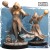 Belith – figurka fantasy 32mm przedstawiająca czarnoksiężniczkę w kapturze, z magiczną kulą i rytualną pozą. Widok z przodu i tyłu, dynamiczna peleryna, podstawka z czaszką, łańcuchem i stworem. Idealna do gier bitewnych i RPG.