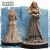 Regrid (księga) – figurka fantasy 32mm przedstawiająca czarodziejkę z otwartą księgą i gestem zaklęcia. Widok z przodu i tyłu, dynamiczna poza, podstawka z kamieniem i pazurami. Idealna do gier bitewnych i RPG.
