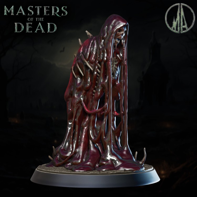 Figurka przedstawiająca krwawego golema o groteskowej strukturze ciała, pełnego zniekształconych twarzy i splątanych tkanek. Idealna do gier RPG, horrorowych dioram i kolekcji fantasy o mrocznym klimacie.