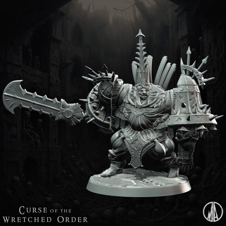 Nieumarła wojowniczka w koronie i ciężkiej zbroi, z mieczem i tarczą ozdobioną czaszkami. Idealna do sesji RPG, kolekcji figurek i dioram fantasy w klimacie dark fantasy, horroru i gotyckiej estetyki.