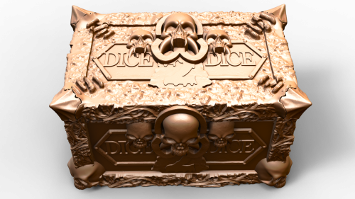 Skull &amp; Bones Vault to mroczne pudełko na kości RPG z motywem czaszek, dłoni szkieletów i symbolem biohazardu. Gotycki styl, trwała konstrukcja, idealne do D&amp;D, horroru i gier fantasy. Klimat, który robi wrażenie.