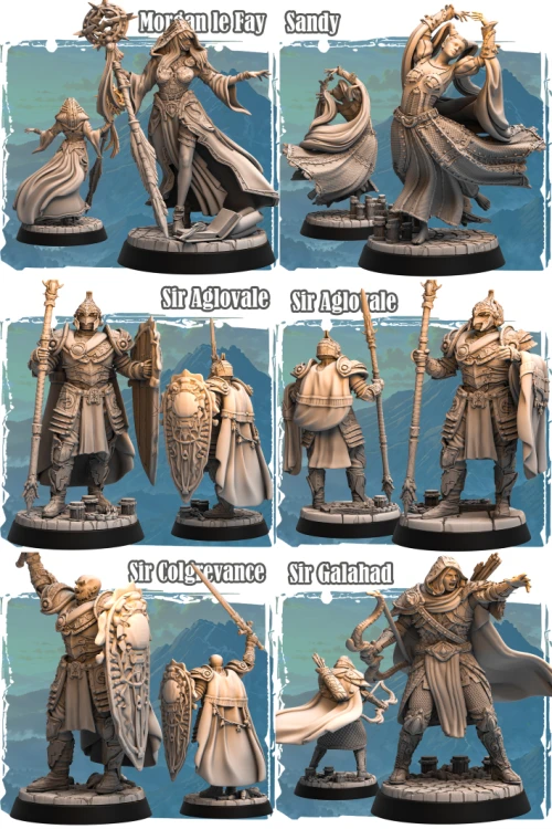 Zestaw Avalon Forces II – 26 figurek fantasy przedstawiających rycerzy, wojowniczki, magów i łowców w zbrojach. Doskonałe do sesji RPG, bitewniaków i kolekcji. Idealne do klimatów high fantasy, epickiej przygody i taktycznych kampanii.