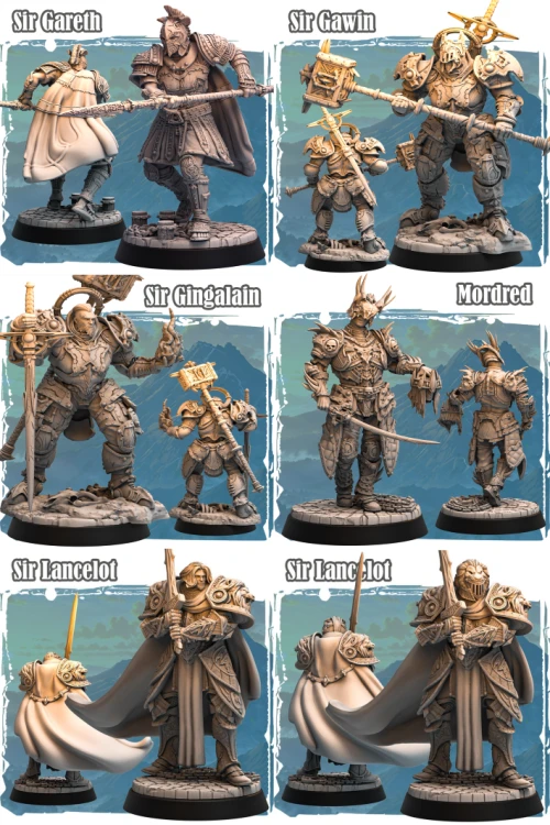 Zestaw Avalon Forces II – 26 figurek fantasy przedstawiających rycerzy, wojowniczki, magów i łowców w zbrojach. Doskonałe do sesji RPG, bitewniaków i kolekcji. Idealne do klimatów high fantasy, epickiej przygody i taktycznych kampanii.