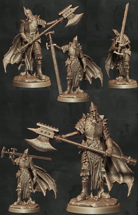 Zestaw Berserker – pięć figurek wojowników fantasy z toporami, w dynamicznych pozach bojowych. Doskonałe do sesji RPG, bitewniaków i kolekcji. Idealne do klimatów barbarzyńskich, dark fantasy i epickich starć.