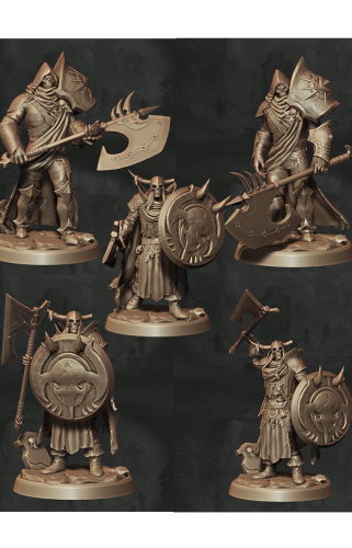 Zestaw Skeletal Ravagers – pięć figurek nieumarłych wojowników w dynamicznych pozach, z bronią i tarczami. Doskonałe do sesji RPG, kolekcji fantasy i malowania. Idealne do klimatów dark fantasy, horroru i bitewniaków. Seria Amazing Adventures.