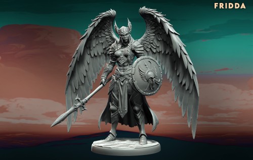 Mistyczna postać z ptasią czaszką, skrzydłami i rytualnym kosturem, idealna do gier RPG i kolekcji fantasy. Figurka emanuje aurą tajemnicy, nekromancji i pradawnej magii, doskonała do mrocznych kampanii narracyjnych.