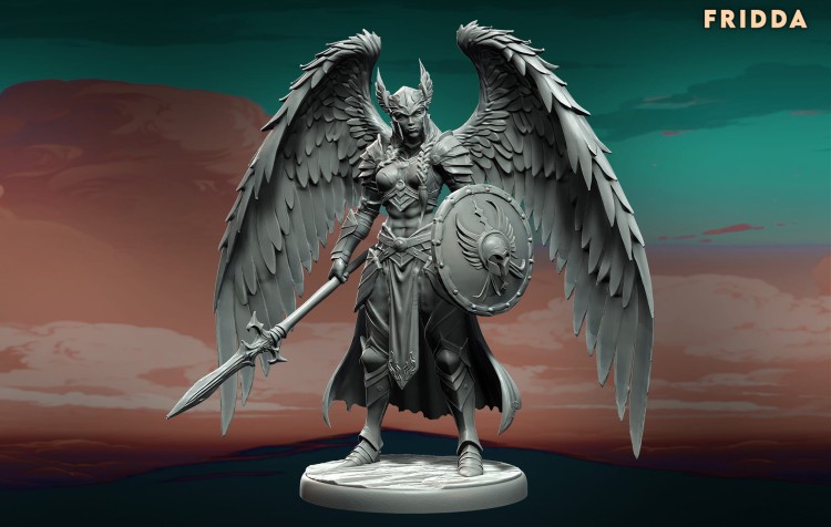 Mistyczna postać z ptasią czaszką, skrzydłami i rytualnym kosturem, idealna do gier RPG i kolekcji fantasy. Figurka emanuje aurą tajemnicy, nekromancji i pradawnej magii, doskonała do mrocznych kampanii narracyjnych.