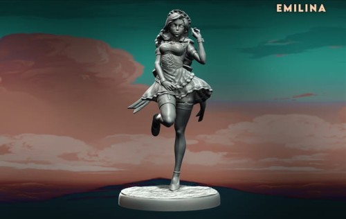 Emilina z serii Legendary Heroes – futurystyczna wojowniczka w skafandrze, dynamiczna poza i kosmiczna estetyka. Idealna do gier RPG, dioram sci-fi i kolekcji. Aura eksploracji, technologii i siły.