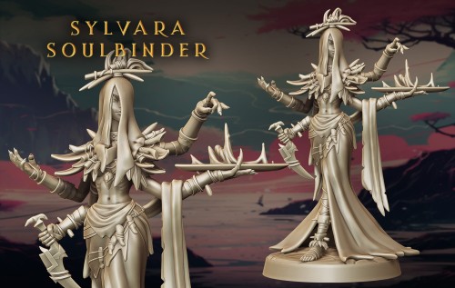 Sylvara z serii Legendary Heroes – wieloramienna kapłanka podziemi, z rytualnym hełmem i monumentalną sylwetką. Idealna do gier RPG, dioram fantasy i kolekcji. Aura grozy, mitologii i duchowej potęgi. Styl prekolumbijski, bogactwo detali.