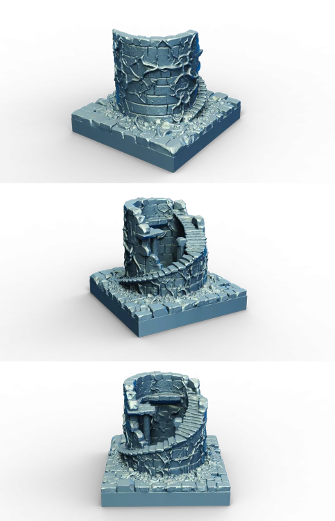 Wieża z zestawu Dead City – realistyczny element terenu do gier bitewnych i RPG. Zniszczona architektura, dramatyczna sylwetka i modularna konstrukcja. Idealna do dioram fantasy, postapokaliptycznych scenariuszy i stołów 3D.